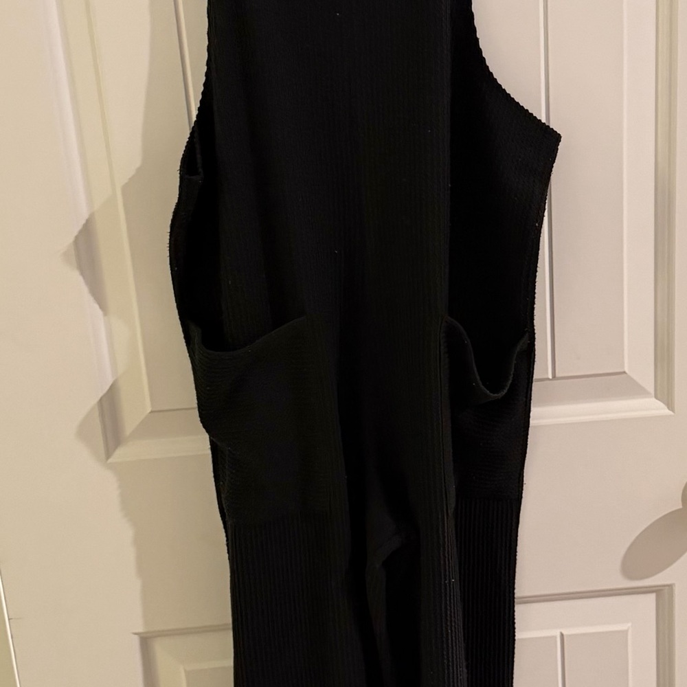 Black Sleeveless Knit Jumpsuit